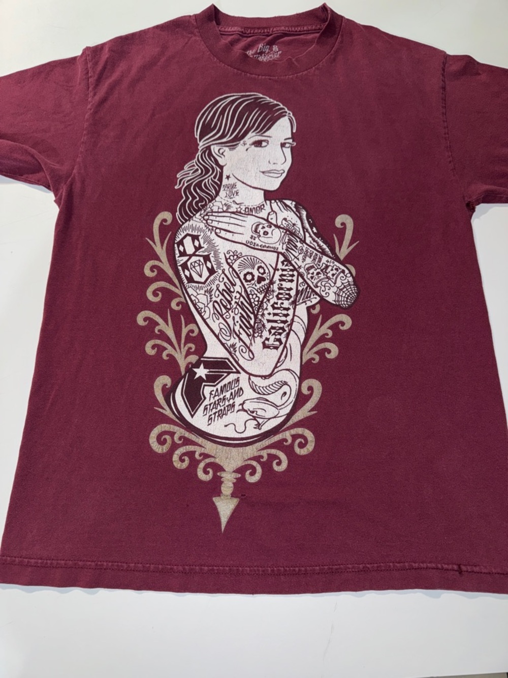 Famous Stars and Straps The Big 8 takeover Collab Tee well Loved‎ size M